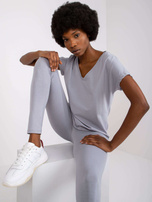 Szary t-shirt damski na co dzień Arlette