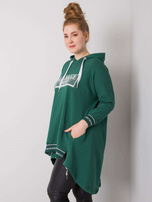 Ciemnozielona bluza z kapturem i aplikacją Belina