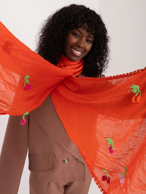 Hurtownia Pomarańczowa chusta z aplikacjami