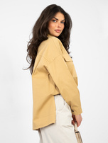 Camelowa asymetryczna koszula z bawełny