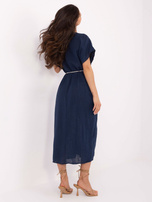 Ciemnogranatowa sukienka z krótkim rękawem OCH BELLA