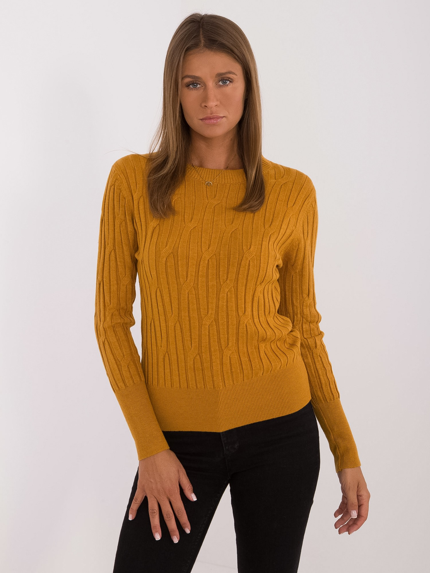 Sweter ciemny żółty
