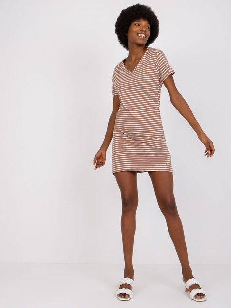 Brązowa sukienka bawełniana STITCH & SOUL