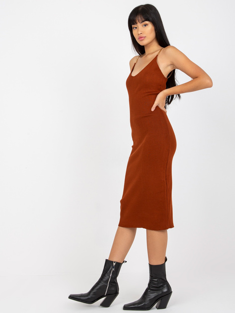 Hurt Ciemnobrązowy dwuczęściowy komplet casualowy z sukienką