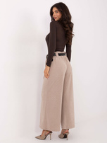 Beżowe sztruksowe spodnie bez zapięcia RUE PARIS