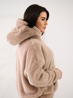 Jasnobeżowa damska bluza miś z kieszenią