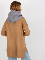 Hurtownia Szaro-biały damski komin zimowy z wełną