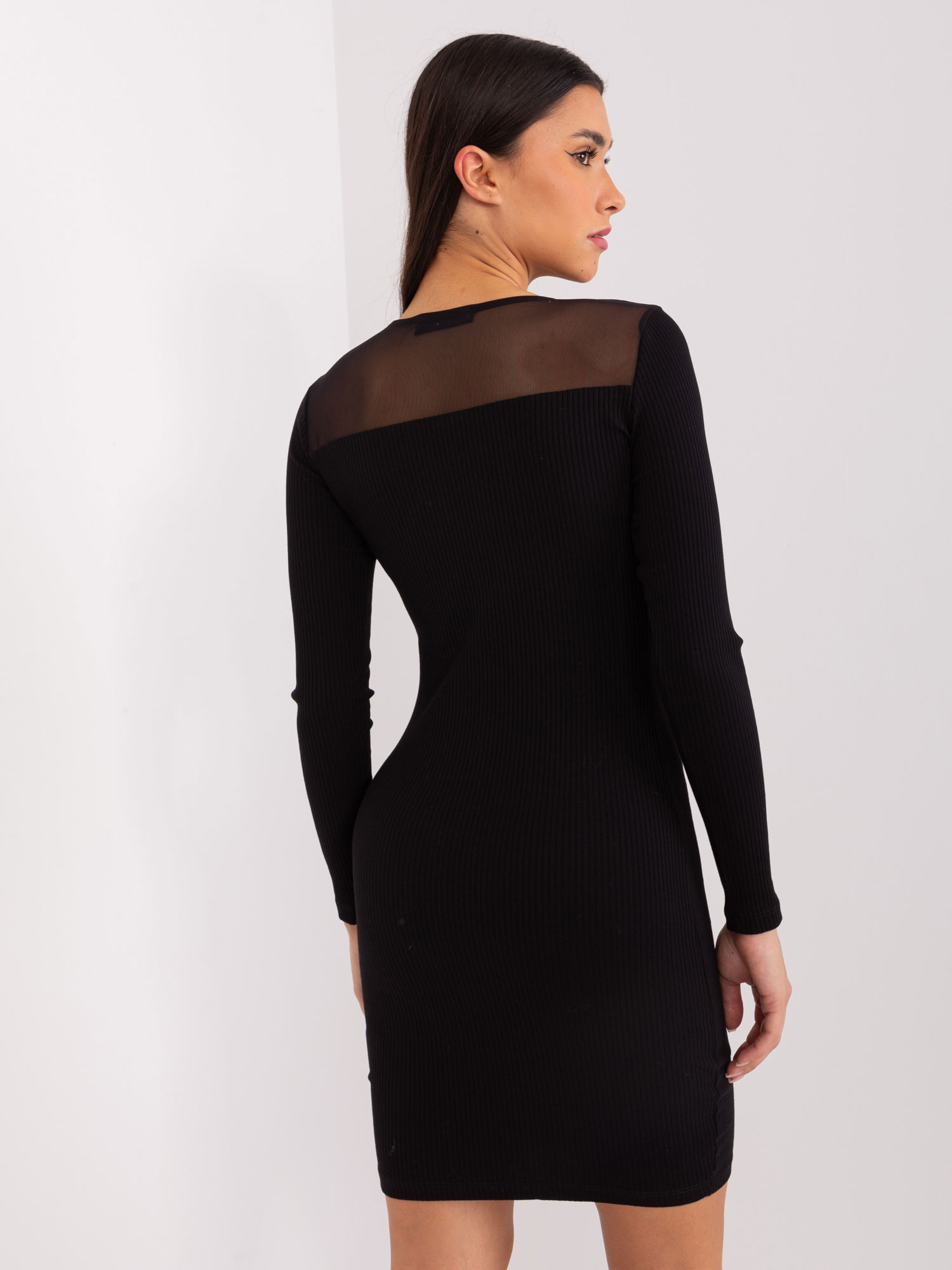 Hurt BASIC FEEL GOOD Black fitted ribbed dress.
