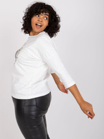 Ecru bluzka plus size z napisem bawełniana Vickey 