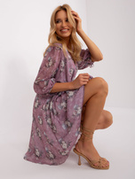 Hurt Fioletowa kwiatowa sukienka damska