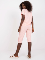 Różowa dwuczęściowa piżama z krótkim rękawem