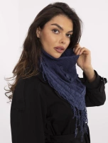 Ciemnoniebieska trójkątna chusta z bawełny