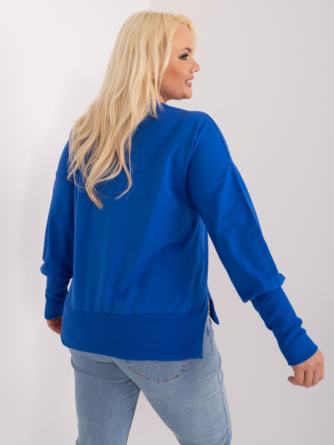 Hurt Kobaltowa damska bluzka plus size ze ściągaczami