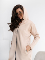 Hurt Jasnobeżowa długa bluza basic Tina RUE PARIS