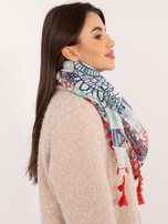 Hurtownia Czerwono-ecu damska chusta z nadrukiem