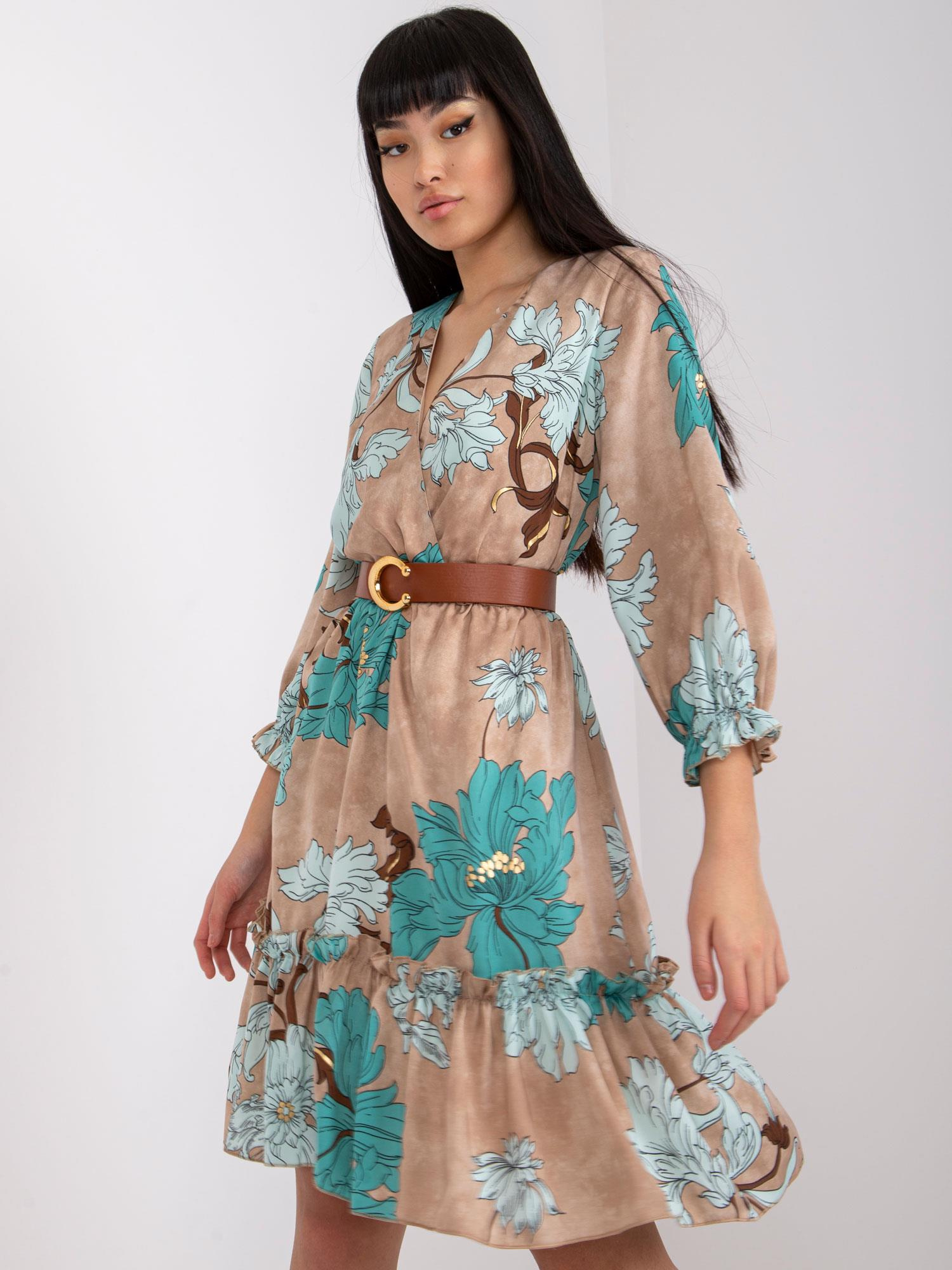 Beige Kleid mit Gürtel Pensacola.