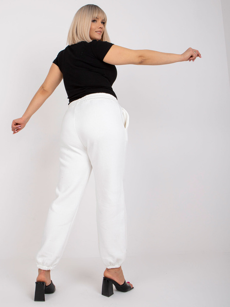 Białe spodnie dresowe plus size z bawełny Banni