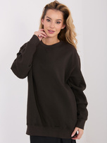 Czekoladowa dresowa bluza basic z ociepleniem