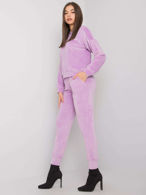 Fioletowy damski komplet z weluru Meriden