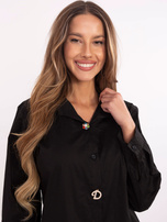 Hurt Czarna elegancka koszula damska z kołnierzykiem