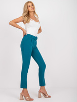 Morskie spodnie od garnituru z paskiem Giulia