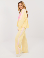 Pastelowy żółty casualowy komplet z numerem 58 RUE PARIS 