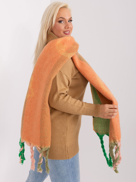 Hurt Jasnopomarańczowy szeroki szal damski