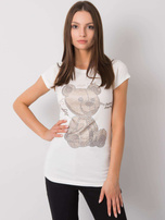 Ecru t-shirt z aplikacją Misha