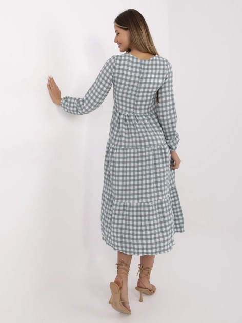 Miętowa rozkloszowana z falbaną RUE PARIS