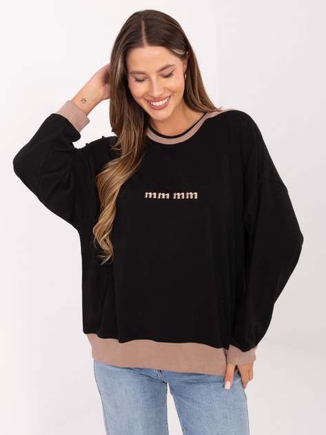 Czarna damska bluza z haftowanym napisem