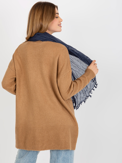 Hurtownia Brudnoniebieska damska chusta z marszczeniem