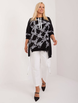 Hurt Czarna długa bluzka plus size z rękawem 3/4