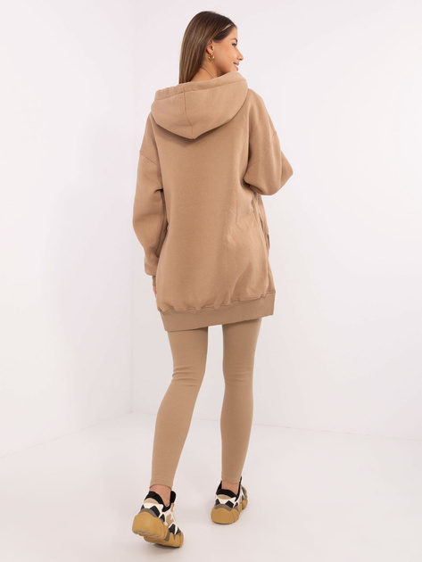 Hurt Ciemnobeżowy trzyczęściowy komplet z bluzą oversize