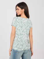 Pistacjowa letnia bluzka z nadrukiem SUBLEVEL