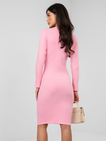 Pastelowa różowa damska sukienka basic z bawełny RUE PARIS