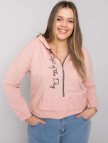 Brudnoróżowa gładka bluzka plus size Elisa