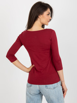 Hurt Bordowa bluzka z bawełny Mona BASIC FEEL GOOD