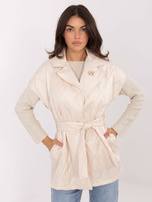 Jasnobeżowa kamizelka z wiązanym paskiem RUE PARIS