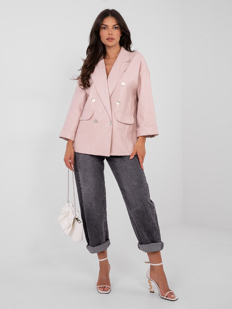 Jasnoróżowa marynarka z imitacją kieszeni RUE PARIS