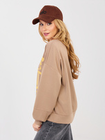 Ciemnobeżowa bluza z miękkiego materiału RUE PARIS 