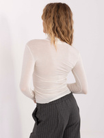 Ecru dopasowana bluzka z miękkiej tkaniny