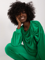 Hurtownia Zielony casualowy komplet welurowy z bluzą