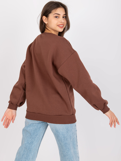 Ciemnobrązowa bluza dresowa z printem Elise