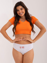 Hurt Biało-czerwone damskie majtki z bawełny 7-pak