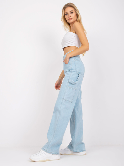 Jasnoniebieskie jeansy damskie z wysokim stanem Jessa