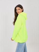 Fluo żółta ocieplana bluza oversize z kapturem RUE PARIS