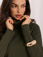 Khaki damski bluzka basic w prążki 