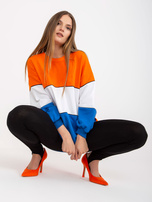 Orange-blue basic oversized sweatshirt RUE PARIS.