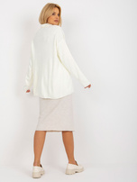 Hurt Ecru długi sweter oversize z kołnierzykiem RUE PARIS