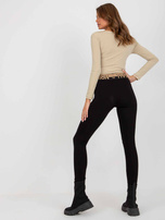 Hurt Czarne dopasowane legginsy na co dzień z bawełny 